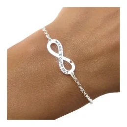 Pulsera Plata Ley 925m motivo mamá infinito 20 mm. corazón cadena rol