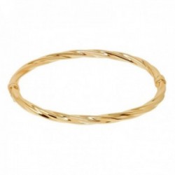 Pulsera rígida Brazalete Latón chapado oro 60 mm. ondulados. Chapado Oro Alta Calidad Garantizado