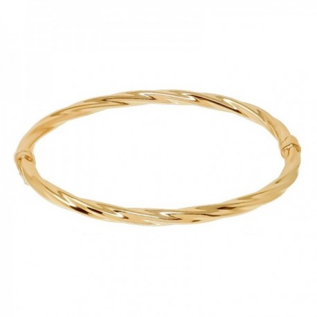 Pulsera rígida Brazalete Latón chapado oro 60 mm. ondulados. Chapado Oro Alta Calidad Garantizado