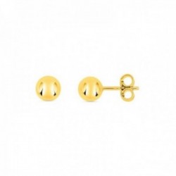 Pendientes Latón chapados oro bolas 10 mm. lisas. Chapado Oro Alta Calidad Garantizado