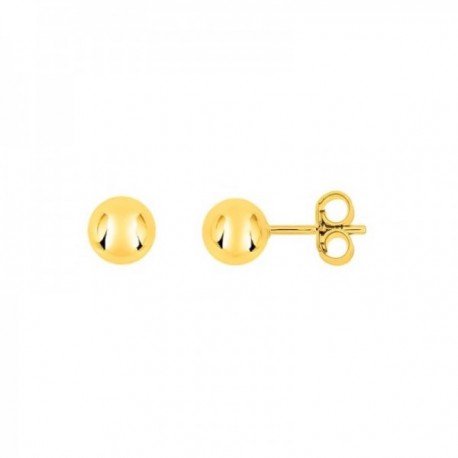 Pendientes Latón chapados oro bolas 6 mm. lisas. Chapado Oro Alta Calidad Garantizado