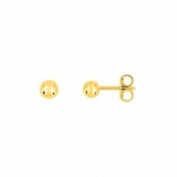 Pendientes Latón chapados oro bolas 3 mm. lisas. Chapado Oro Alta Calidad Garantizado