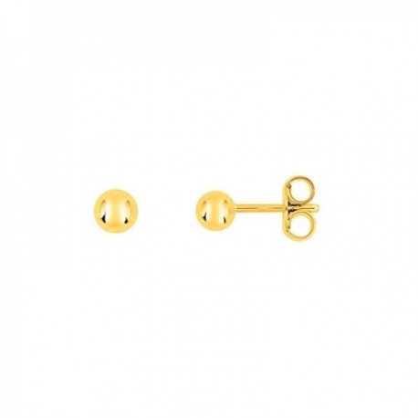 Pendientes Latón chapados oro bolas 3 mm. lisas. Chapado Oro Alta Calidad Garantizado