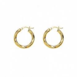 Aros Pendientes Latón chapados oro 20 mm. tubos 3 mm. ancho. Chapado Oro Alta Calidad Garantizado