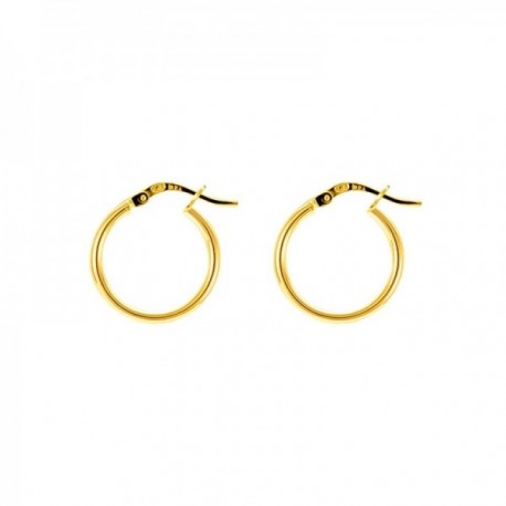 Aros Pendientes Latón chapados oro 18 mm. lisos tubo 2 mm. ancho. Chapado Alta Calidad Garantizado