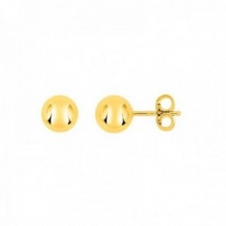 Pendientes Latón chapados oro bolas 8 mm. lisas. Chapado Oro Alta Calidad Garantizado