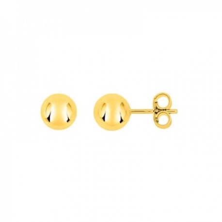 Pendientes Latón chapados oro bolas 8 mm. lisas. Chapado Oro Alta Calidad Garantizado