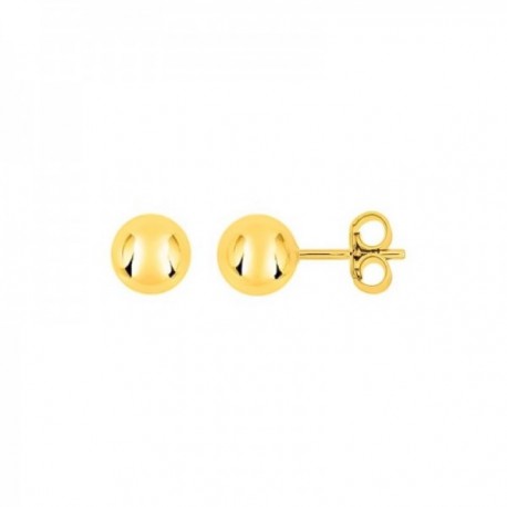 Pendientes Latón chapados oro bolas 7 mm. lisas. Chapado Oro Alta Calidad Garantizado