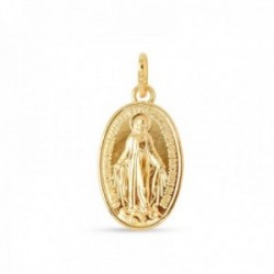 Virgen Milagrosa Medalla Latón chapada oro 19 mm. trasera. Chapado Oro Alta Calidad Garantizado