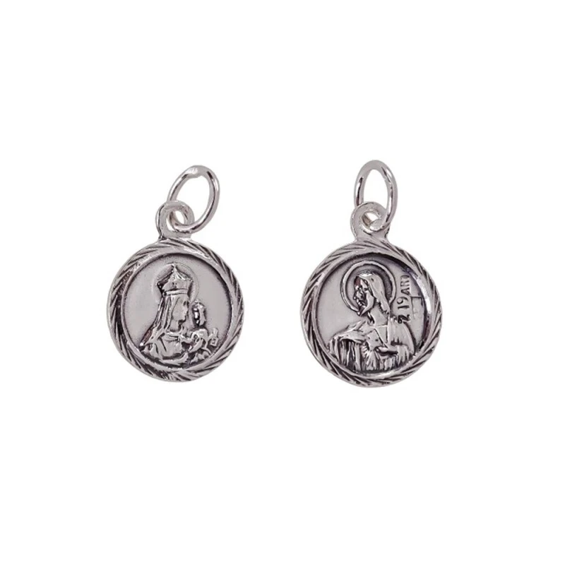 Virgen del Carmen Corazón de Jesús Escapulario Colgante Plata Ley 925