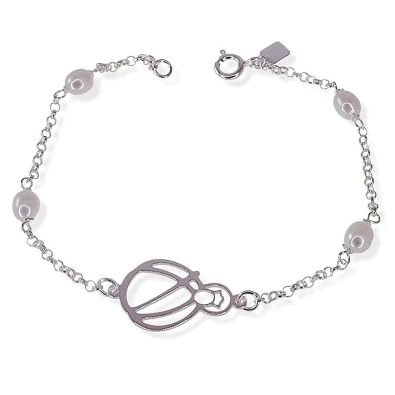 Virgen de la Cabeza Pulsera Plata Ley 925m mujer 19 cm. cadena rolo c