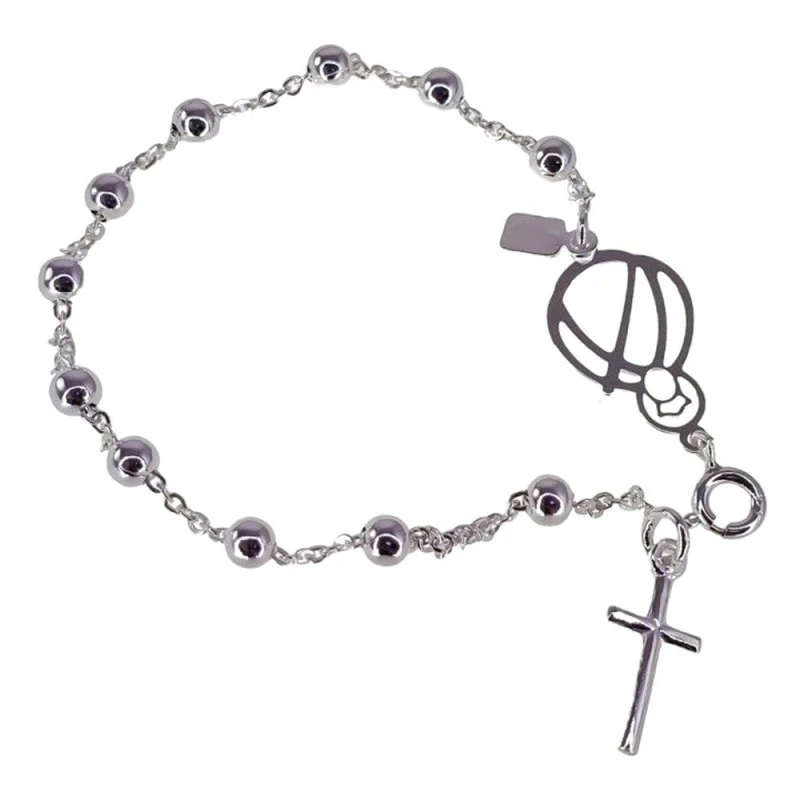 Virgen de la Cabeza Pulsera Plata Ley 925m mujer 18.5 cm. imagen cala