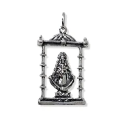Virgen del Rocío Colgante Plata Ley 925m unisex 32 mm. sobre andas de