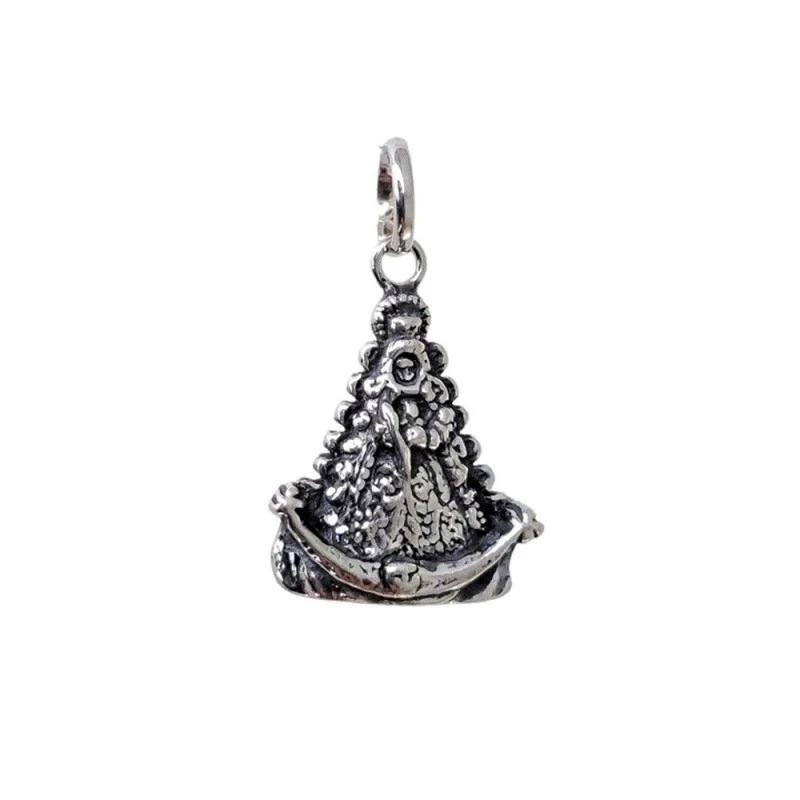 Virgen del Rocío Colgante Medalla Plata Ley 925m unisex 20 mm. oxidad