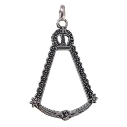 Virgen del Rocío Colgante Medalla Plata Ley 925m unisex 45 mm. siluet