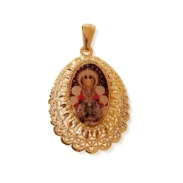 Virgen del Rocío Colgante Medalla Plata Ley 925m chapada oro unisex 3