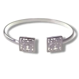 Brazalete Pulsera Plata Ley 925m mujer detalle terminaciones figuras
