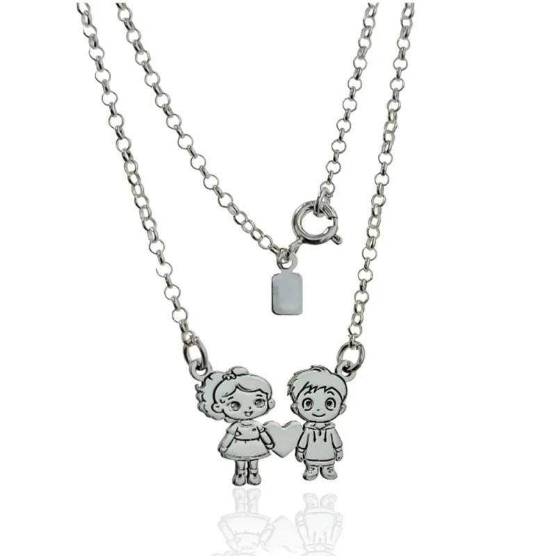 Gargantilla Plata Ley 925m unisex 41 cm. colgante niño niña detalle c