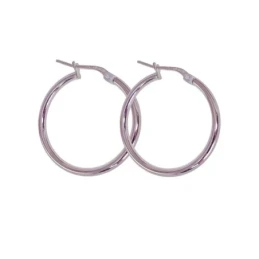 Pendientes Aros Plata Ley 925m mujer 20 mm. lisos ancho 2 mm.