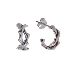 Pendientes Aros Plata Ley 925m mujer 15 mm. espinas oxidadas