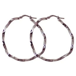 Pendientes Aros Plata Ley 925m mujer 30 mm. reliados brillo