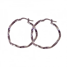Pendientes Aros Plata Ley 925m mujer 20 mm. reliados brillo