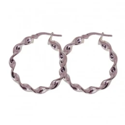 Pendientes Aros Plata Ley 925m mujer 20 mm. reliados detalle brillo a