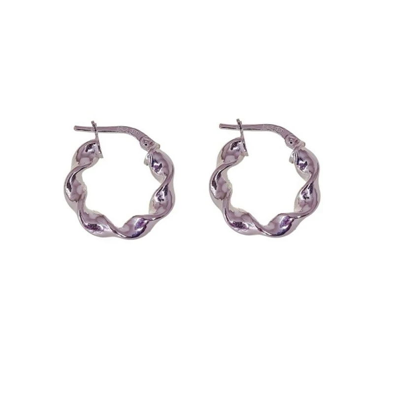 Pendientes Aros Plata Ley 925m mujer 10 mm. reliados detalle brillo a