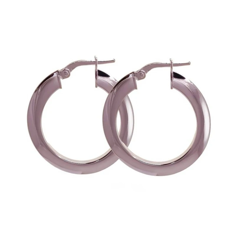 Pendientes Aros Plata Ley 925m mujer 20 mm. lisos detalle brillo anch