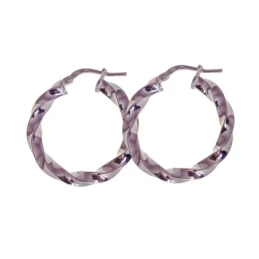 Pendientes Aros Plata Ley 925m mujer 28 mm. reliados detalle brillo a