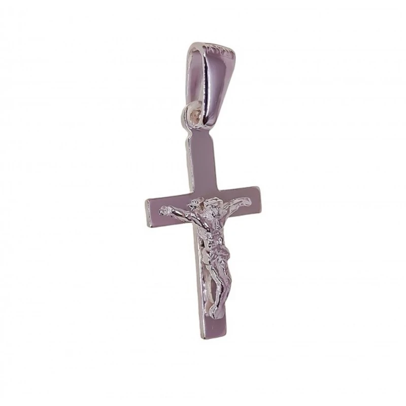 Colgante Cruz Cristo Plata 925m unisex 21 mm. lisa brillo