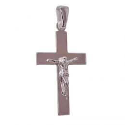 Colgante Cruz Cristo Plata 925m unisex 30 mm. lisa
