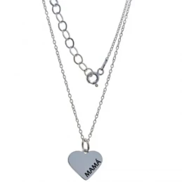Collar Plata Ley 925m mujer 39 cm. cadena forzada colgante corazón li