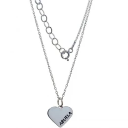Collar Plata Ley 925m mujer 39 cm. cadena forzada colgante corazón li