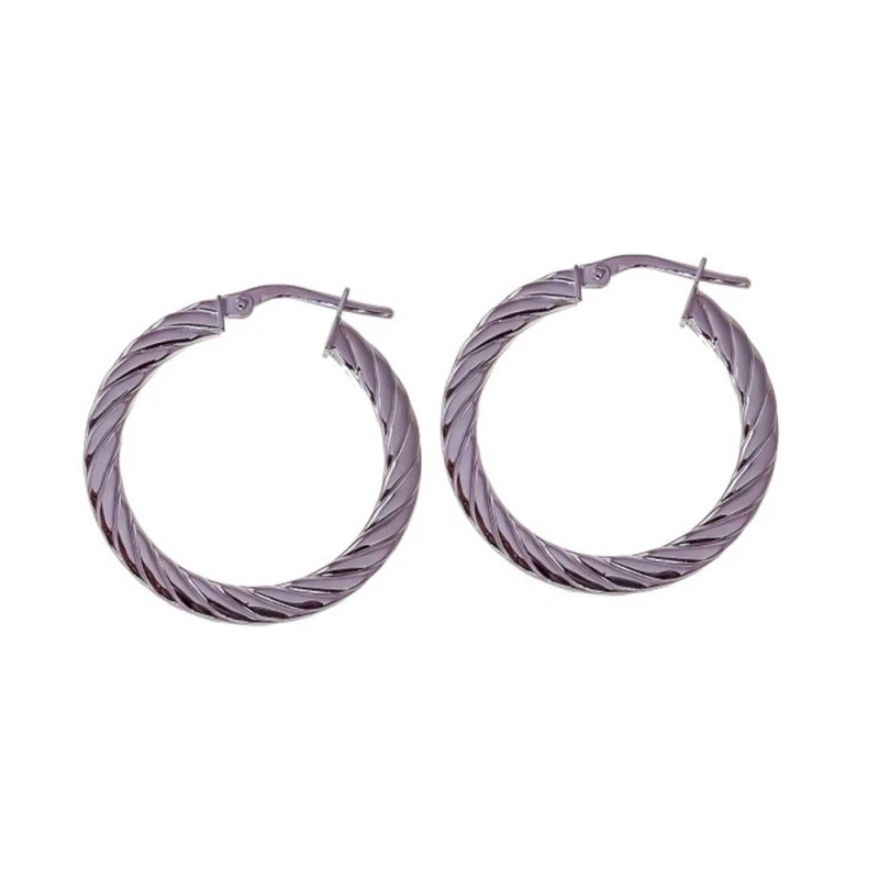 Pendientes Plata Ley 925m mujer 20 mm. reliados
