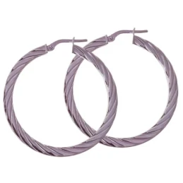 Pendientes Aros Plata Ley 925m mujer 30 mm. reliados