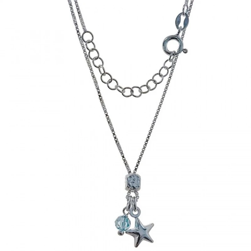 Gargantilla Plata Ley 925m mujer 28 cm. cadena veneciana 1 mm. detall