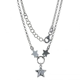 Gargantilla Plata Ley 925m mujer 42 cm. cadena rolo detalle karma est
