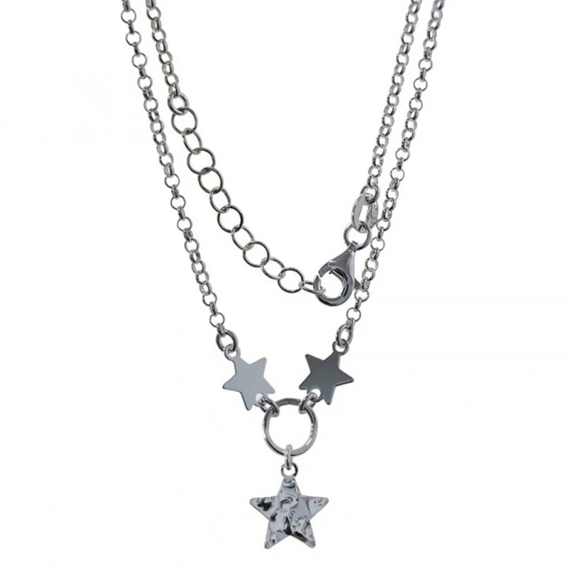 Gargantilla Plata Ley 925m mujer 42 cm. cadena rolo detalle karma est