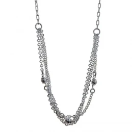 Gargantilla Plata Ley 925m mujer 40 cm. cadena forzada combinada trip