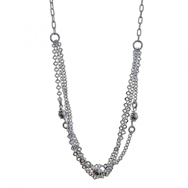 Gargantilla Plata Ley 925m mujer 40 cm. cadena forzada combinada trip