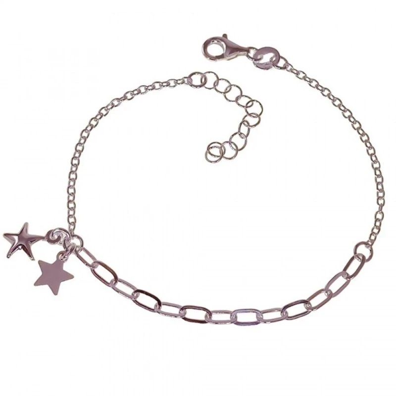 Pulsera Plata Ley 925m mujer 17 cm. cadena forzada alargada 1.90 mm.