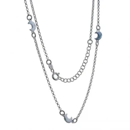Gargantilla Plata Ley 925m mujer 39 cm. cadena rolo detalle lunes 7 m