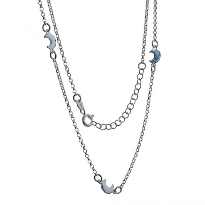Gargantilla Plata Ley 925m mujer 39 cm. cadena rolo detalle lunes 7 m
