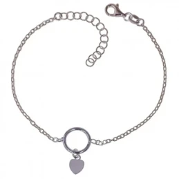 Pulsera Plata Ley 925m mujer 16.5 cm. cadena forzada 1.5 mm. karma 9.