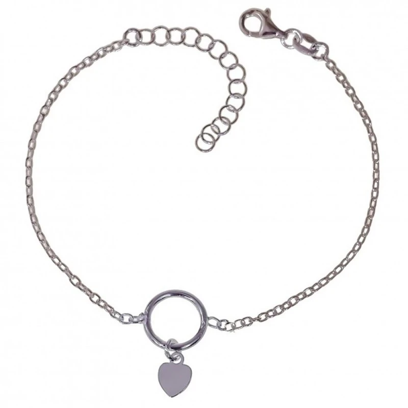 Pulsera Plata Ley 925m mujer 16.5 cm. cadena forzada 1.5 mm. karma 9.