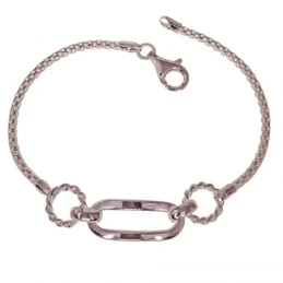 Pulsera Plata Ley 925m mujer 19 cm. pulsera coreana 2.5 mm. asa ovala