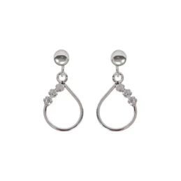 Pendientes Plata Ley 925m mujer 19 cm. forma lágrima calada circonita