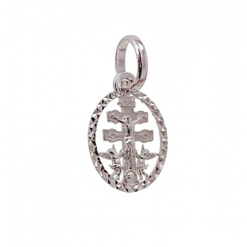 Cruz Caravaca Colgante Plata Ley 925m unisex 16 mm. cerco detalle tal