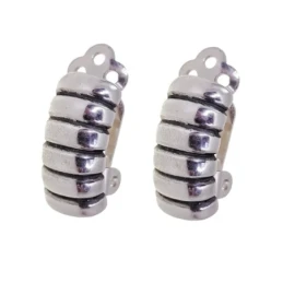 Pendientes Plata Ley 925m mujer 16 mm. oxidado bandas horizontales